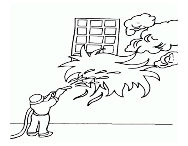 Раскраска пожарный для детей