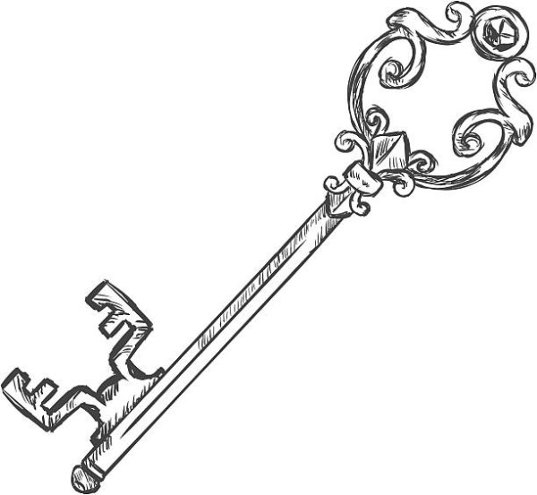Старинный ключ эскиз