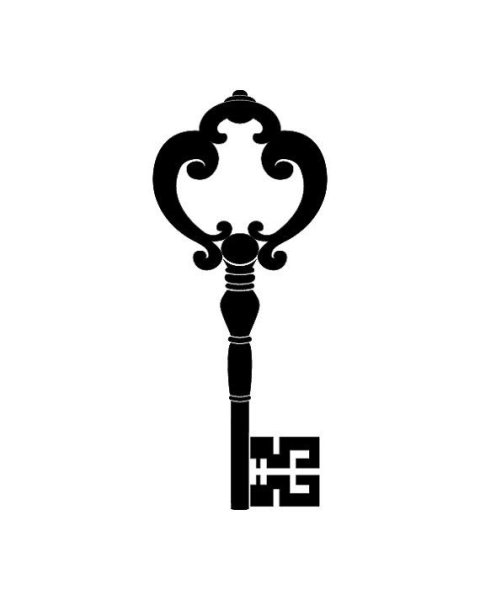 Старинный ключ трафарет