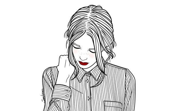 Черно белые рисунки девушек