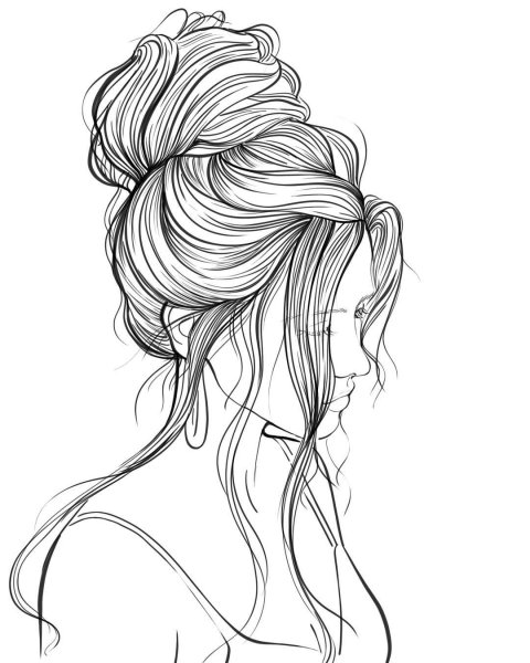 Раскраска девушка с длинными волосами