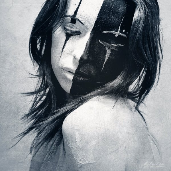 Черно белое лицо арт