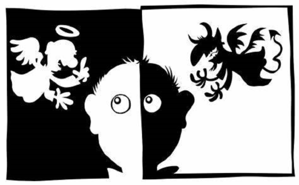 Добро и зло силуэт