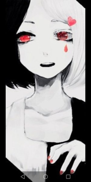 Аниме чб с красными глазами