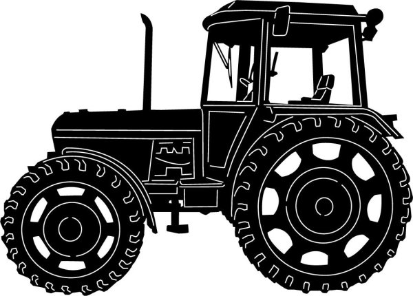 Трактор вид спереди вектор