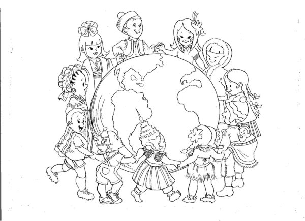 Раскраска для детей хоровод народов