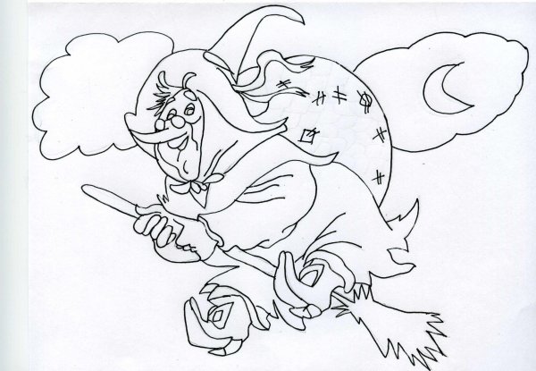 Злая ведьма раскраска