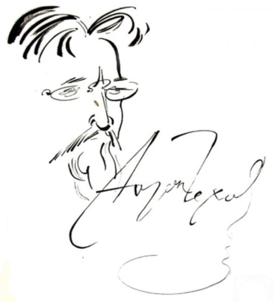 Антон Павлович Чехов рисунок карандашом