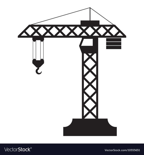 Строительный кран вектор чб