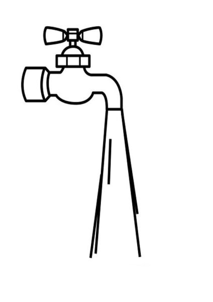 Раскраска кран с водой