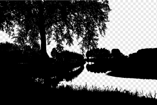 Силуэтная Графика пейзаж