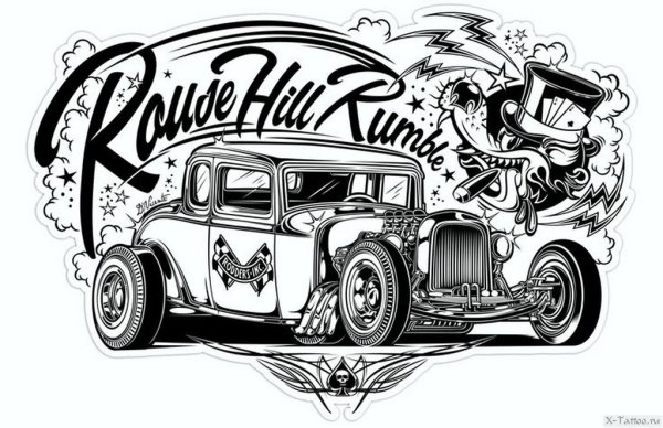 Тату машина эскиз