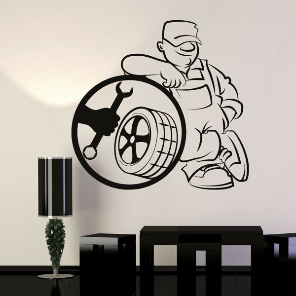 Трафарет в гараж на стену