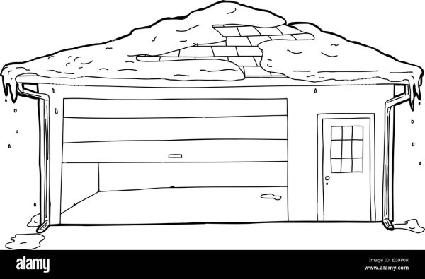 Гараж рисунок карандашом