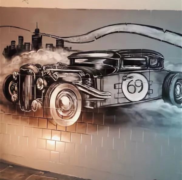 Роспись стен в гараже