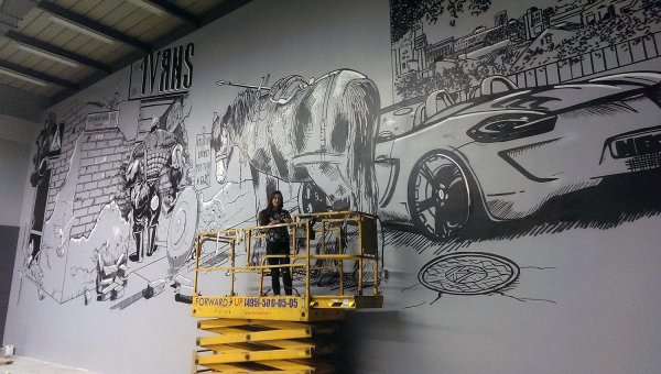 Роспись стен в гараже