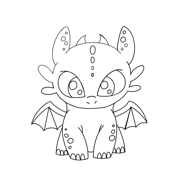 Раскраска Беззубик маленький