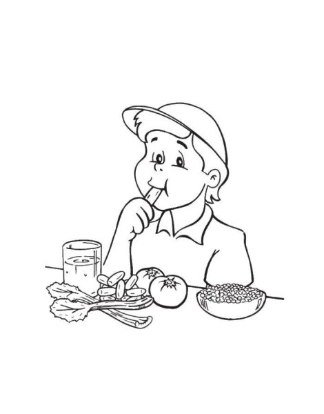 Раскраска завтракать
