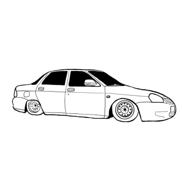 Машина Приора раскраска сбоку