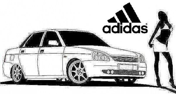 Раскраска заниженной Приоры