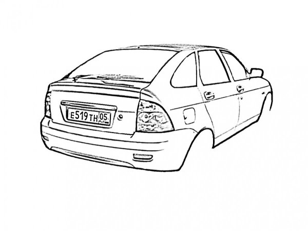 Лада Приора спереди раскраска