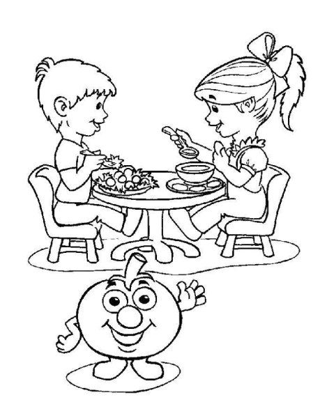 Раскраски по здоровому питанию