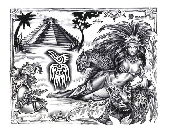 Ацтек Майя эскизы