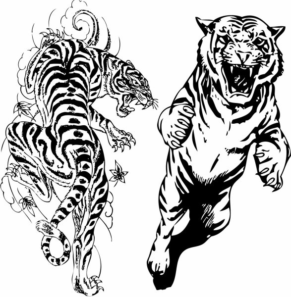 Тигр в полный рост тату