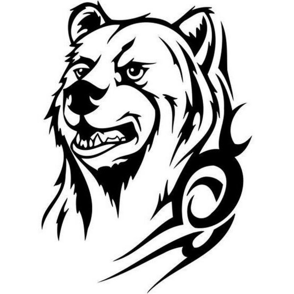 Трафарет для выжигания медведь