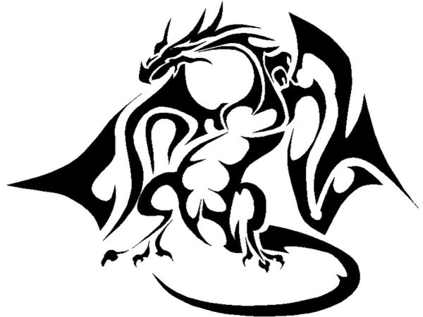 Трафарет дракона для аэрографии