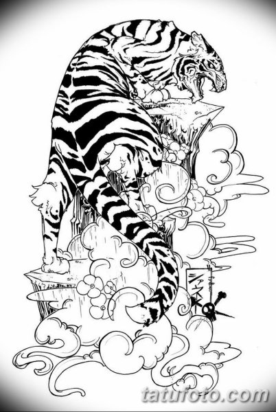 Тигрица тату эскиз