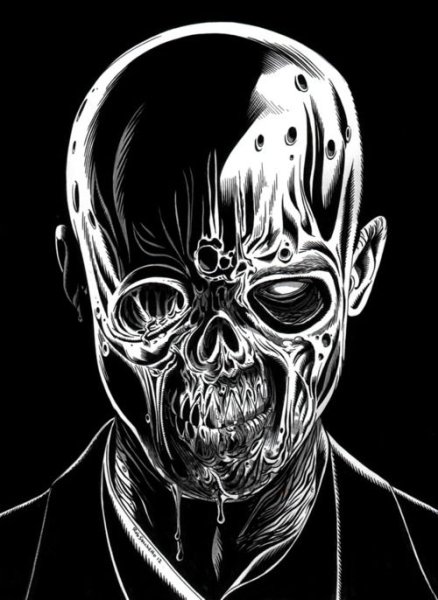 Зомби дед черно белое