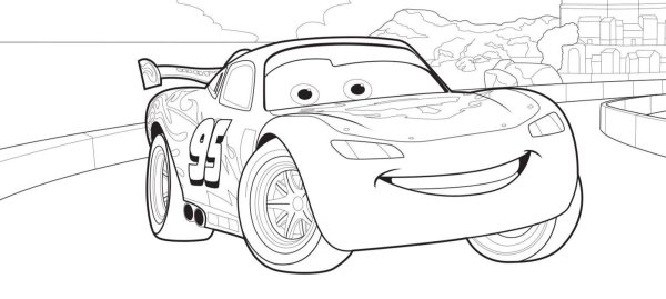 Машинка молния Маккуин раскраска Тачки 2