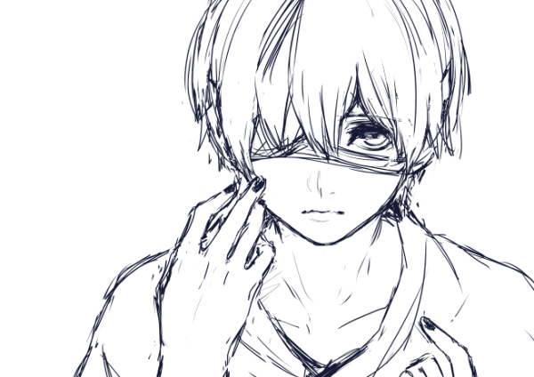 Аниме черно белое Токийский гуль