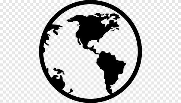 Земной шар вектор чб