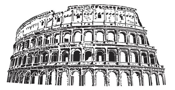 Колизей трафарет