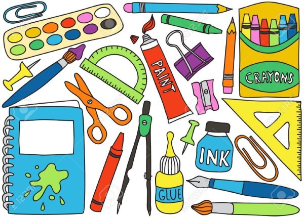 Раскраска школьные принадлежности для детей