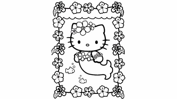 Хеллоу Китти балерина раскраска