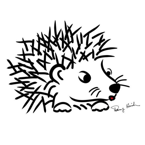 Эскиз ежа для рисования
