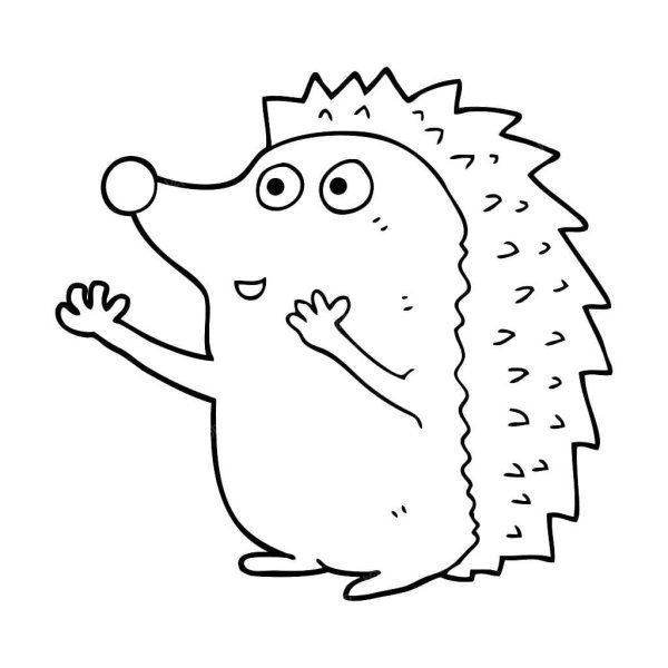 Ежики мультяшные черно белые