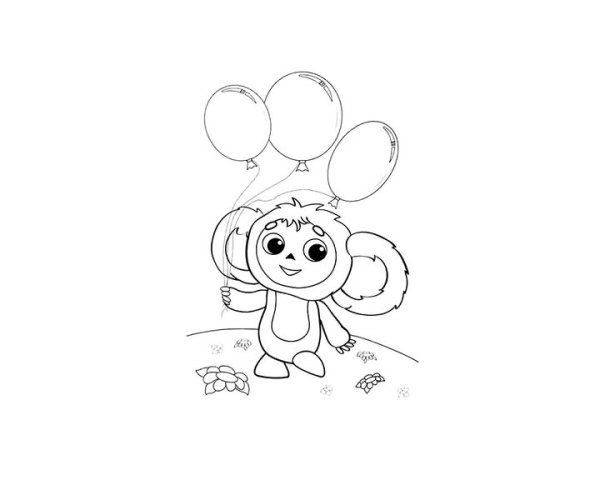 Чебурашка раскраска для детей