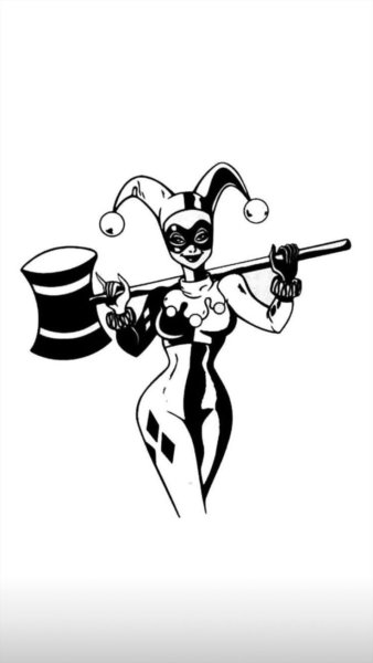 Харли Квинн арт чб