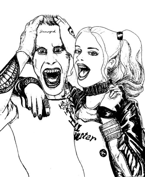 Харли Квинн черное белое