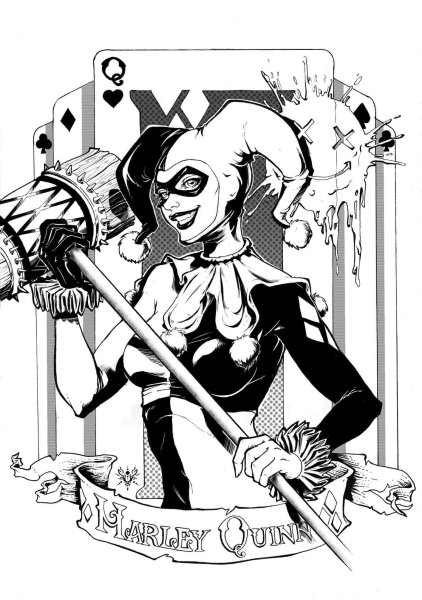 Харли Квинн черное белое