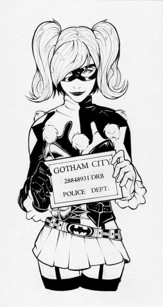 Черно белые раскраски Харли Квинн