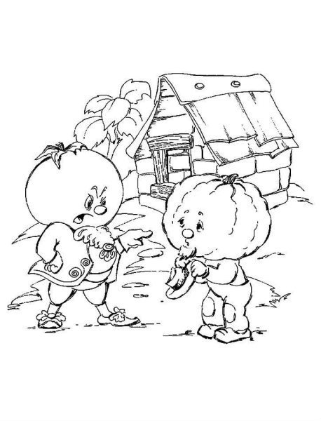 Герои мультфильма Чиполлино раскраска