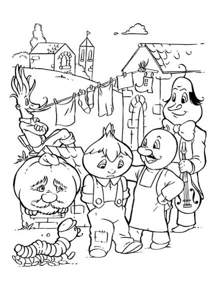 Чиполлино раскраска персонажи