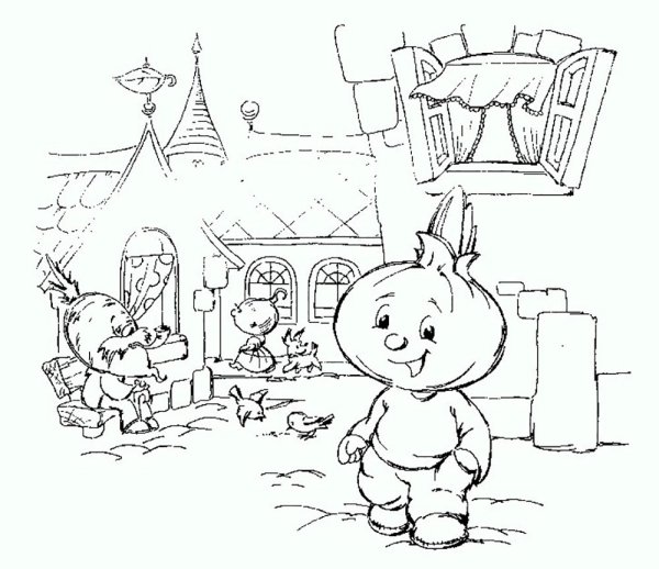 Чиполлино раскраска для детей