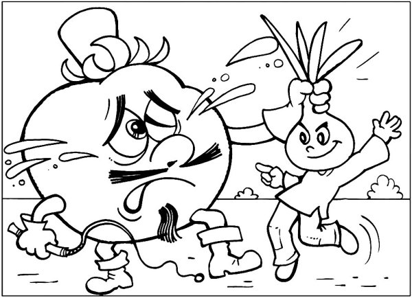 Джанни Родари приключения Чиполлино раскраска