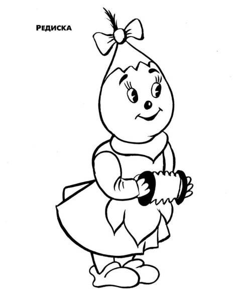 Раскраска из сказки приключения Чиполлино